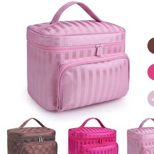 Pink Striped Women's Bag